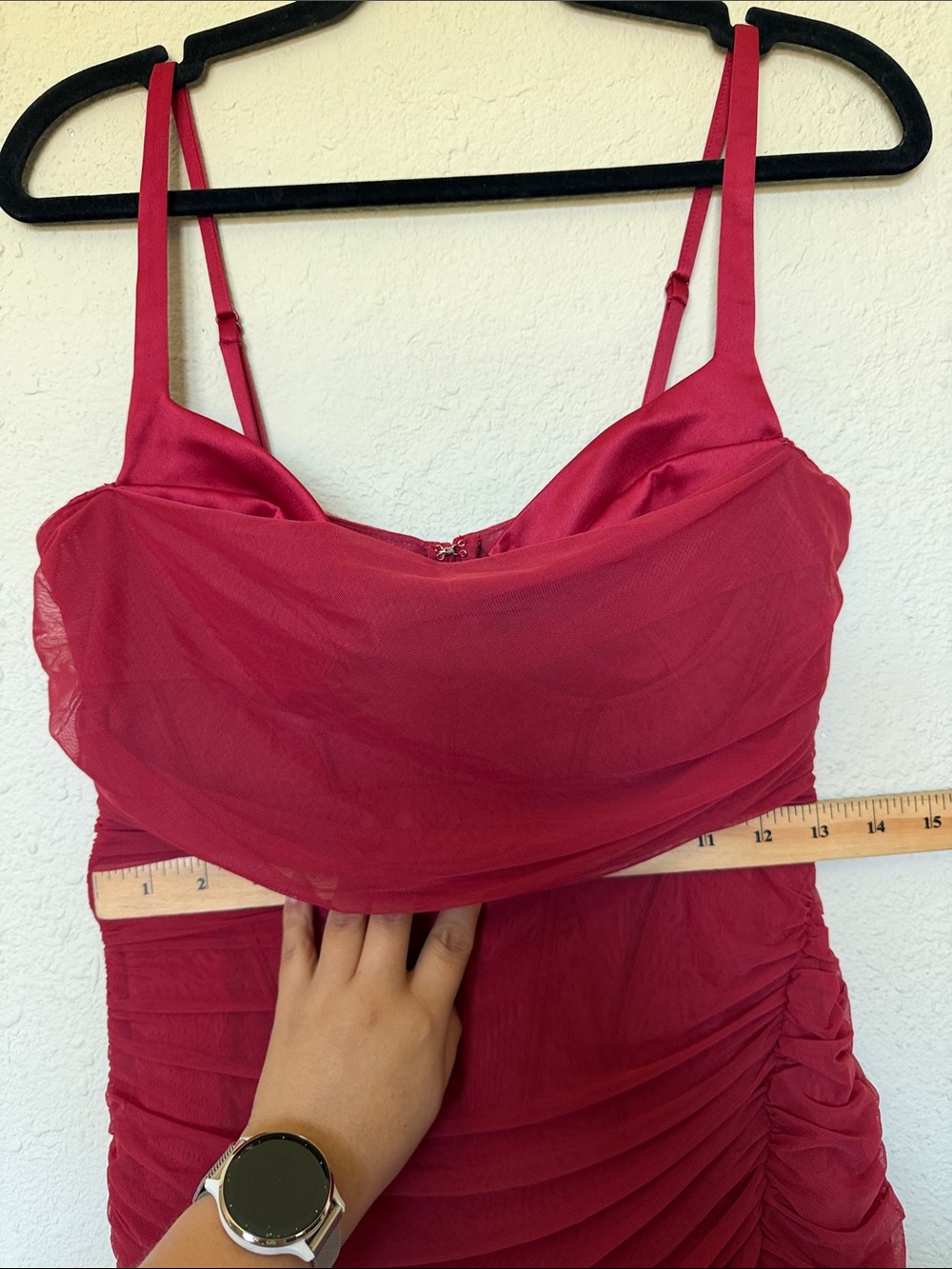 House of Cb LINI Deep Red Stretch Mesh Corset Maxi Dress Size M NWOT - Picture 10 of 11